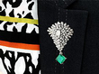 Zambian Emerald Brooch with Diamonds