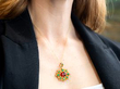 Garnet Pendant On Neck