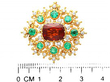 Garnet Victorian brooch size