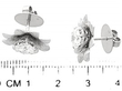 Large Diamond Flower Stud Earrings Measurements