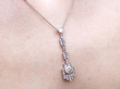 Wearing Image Art Deco Diamond Pendant Platinum
