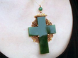 Victorian Gold Cross Pendant on the Neck