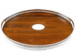 Antique Wood and Silver Tray with Handles