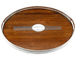 Antique Wood and Silver Tray with Handles