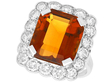 1950s Citrine Ring with Diamonds