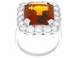 Antique Citrine and Diamond Ring in Gold for sale 