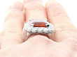 Vintage Citrine and Diamond Ring on finger