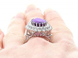 8 Carat Amethyst Ring Vintage Wearing Close Up 