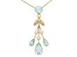 Aquamarine and Pearl Pendant UK