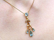 Aquamarine and Pearl Necklace Being Worn