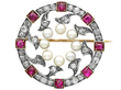 Victorian Ruby and Pearl Brooch