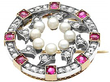 Antique Victorian Ruby and Pearl Brooch
