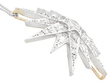 Diamond Star pendant Brooch in gold and silver