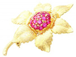 Ruby and Gold Brooch