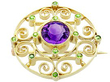 Yellow Gold Amethyst Brooch
