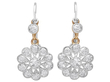 Antique Diamond Flower Cluster Drop Earrings 