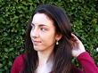 Antique Diamond Flower Cluster Drop Earrings Wearing