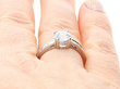Diamond Solitaire with Diamond Shoulders Being Worn