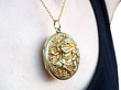 Large Antique Gold Locket Worn