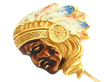 Antique Indian Chief Tie Pin Close