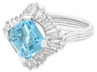 Vintage Aquamarine and Diamond Ring