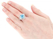 Vintage Aquamarine and Diamond Ring wearing