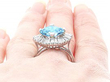 Vintage Aquamarine and Diamond Ring on finger