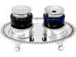 Antique Silver Inkstand with Blue Glass