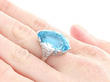 White Gold Aquamarine Ring on hand