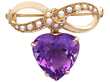 Antique Amethyst Lapel Brooch with Pearls