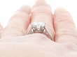 Old European Round Cut Solitaire Diamond Ring Being Worn
