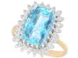 Aquamarine and Diamond Ring Yellow Gold