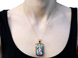Antique Gold and Enamel Locket Wearing Image