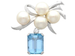 Vintage Aquamarine Brooch with Pearls