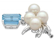 Vintage Aquamarine and Pearl Brooch