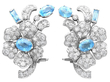 Aquamarine and Diamond Earrings Antique 