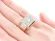 Art Deco Old European Cut Diamond Ring on finger
