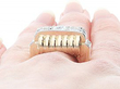 Art Deco Old European Cut Diamond Ring being worn