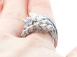 Sapphire and Diamond Cocktail Ring on the Hand
