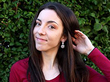 Vintage Diamond Drop Earrings Wearing