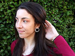 Antique Diamond Hoop Earrings wearing