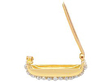 Antique Yellow Gold and Diamond Brooch Pin Open 