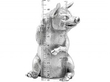 Sterling Silver Pig Ornament size