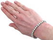 Antique Diamond Bracelet 18k White Gold Wearing Image