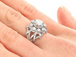 Wearing 15ct White Gold Diamond Cluster Ring 
