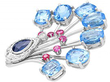 Antique Sapphire Ruby and Diamond Brooch