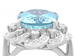 Antique White Gold Aquamarine Dress Ring 