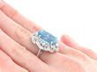 18k White Gold Aquamarine Ring on Hand