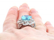 18k White Gold Aquamarine Ring Close Up