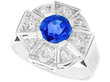 Burma Blue Sapphire Ring with Diamonds